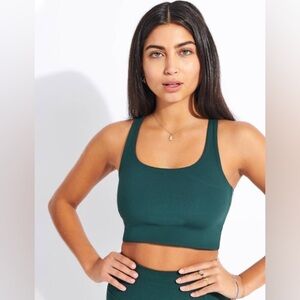 Girlfriend Collective Paloma‎ Longline Racerback Emerald Sports Bra Size XS